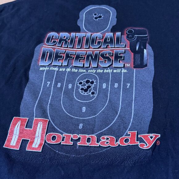 Hornady Critical Defense Ammunition Target Y2K T Shirt Mens Size Medium Cotton - Picture 2 of 8